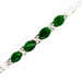 18kt White Gold 6.5" .25ct tw Diamond & Green Jade Bracelet 