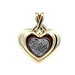 10kt Two Tone .13ct tw Diamond Double Heart Pendant 