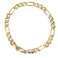 10kt Yellow Gold 8" 6.25mm Figaro Link Bracelet 
