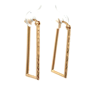 14kt Yellow Gold Rectangle Hoop Earrings