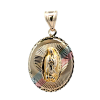 14kt Tri-Color Double Sided Religious Pendant