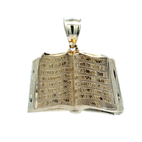 10kt Yellow Gold Bible Book With Prayer Pendant