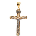 10kt Two Tone Crucifix Cross Pendant
