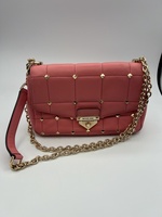 Michael Kors Pink Quilted Studded Shoulder Bag 