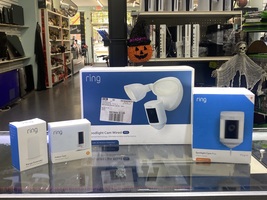 Ring Floodlight Cam Pro, Wired + Spotlight Cam Plus + Indoor Cam + Range Extende