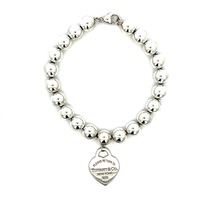 Tiffany & Co. Return To Tiffany Heart Tag Bead Bracelet W/Box & Pouch 