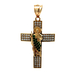 10kt Yellow Gold CZ & Green Stone St Jude Cross Pendant