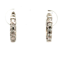 14kt White Gold .20ct tw Diamond Huggie Hoop Earrings