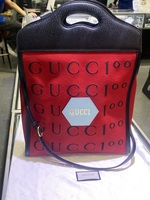 Gucci Aria 100 years Medium Hibiscus Red Felt Leather Centennial Tote
