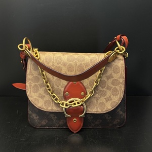 Coach Beat Shoulder Bag In Signature Canvas With Horse And Carriage Print C2418