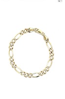 10kt Yellow Gold 8" 6.75mm Figaro Diamond Cut Link Bracelet