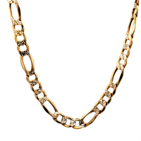 10kt Yellow Gold 24" 8mm Diamond Cut Figaro Link Chain 