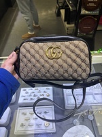 Gucci Gg Marmont Small Camera Bag Shoulder Crossbody Chain Quilted Canvas