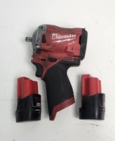 Milwaukee M12 FUEL 3/8" Impact Wrench 2554-20 Brushless w/ 2 Batteries