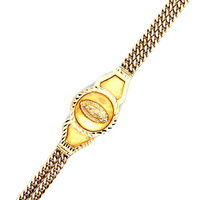 14kt Yellow Gold 8" Virgin De Guadalupe Name Tag Bracelet 