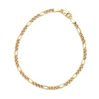 14kt Yellow Gold Figaro 7" 3mm Bracelet