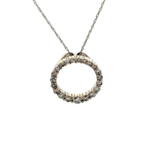 14kt White Gold .40ct tw Diamond Pendant With Chain 