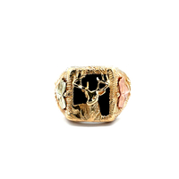 10kt Black Hills Tri-Color Deer Ring