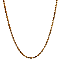 14kt Yellow Gold 18" 2mm Hollow Rope Chain 