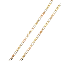 14kt Tri-Color 26" 4.5mm Figaro Link Chain 