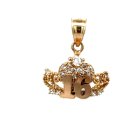 14kt Yellow Gold CZ Sweet 16 Pendant 