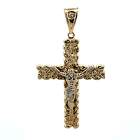 10kt Two Tone CZ Cross Pendant