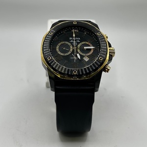 Bulova Marine Star 98B278 Men's Quartz Chronograph Watch Black Dial 44MM 98B278