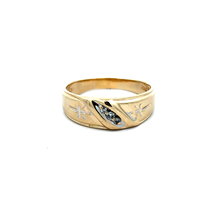 10kt Yellow Gold Diamond Cross Band Ring