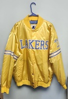Starter Los Angeles Lakers MPLS Throwback Satin Bomber Jacket XXL Gold Blue