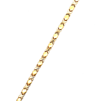 10kt Yellow Gold 7" 6mm "XOXO" Link Bracelet 