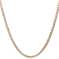 14kt Yellow Gold 24" 3.75mm Diamond Cut Curb Link Chain