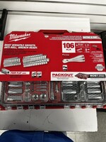 Milwaukee 106 pc 1/4"-3/8” Ratchet Socket Set with  pack out Case 48-22-9486