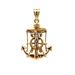14kt Tri-Color Crucifix Anchor Pendant