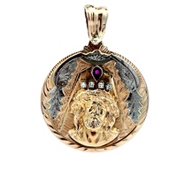 14kt Two Tone .15cttw Diamond Jesus Pendant 