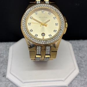 Bulova Men's Quartz Swarovski Crystal Accents Date Calendar Watch 42mm 98B174