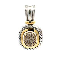 David Yurman Sterling & 18kt Yellow Gold Albion Pave Diamond Pendant 