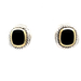David Yurman Sterling Silver & 14kt Yellow Gold Cable Black Onyx Earrings