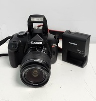Canon EOS Rebel T100 DSLR Camera w/ Canon EF-S 18-55mm Lens & Charger