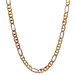 14kt Tri-Color 24.5" 5.25mm Mariner Figaro Link Chain 