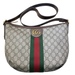 Gucci Beige Ophidia Medium Shoulder Bag with Green and Red Stripe