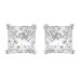14kt White Gold 52ct tw Lab Grown Diamond Princess Cut Studs With Certification