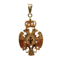 14kt Yellow Gold Serbian Two Headed Eagle Pendant