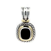 David Yurman .925 & 14kt Yellow Gold Large Albion Black Onyx Pendant 