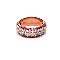 14kt Rose Gold 2.45ct tw Diamond & Pink Sapphire Band Ring