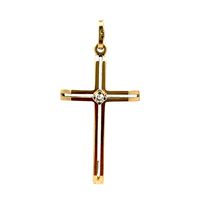 14kt Yellow Gold Diamond Cross Pendant