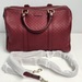 Gucci Microguccissima Boston Satchel Bag Red Leather w/ Strap & Dust Bag