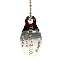 Tiffany & Co. Return To Tiffany Oval Tag Pendant With 36" Beaded Chain