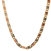 14kt Tri-Color 24" 5mm Mariner Link Chain
