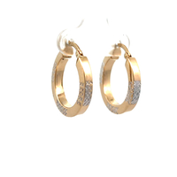 14kt Two Tone Hoop Earrings