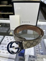 authentic Gucci GG Canvas Belt Used, With Box